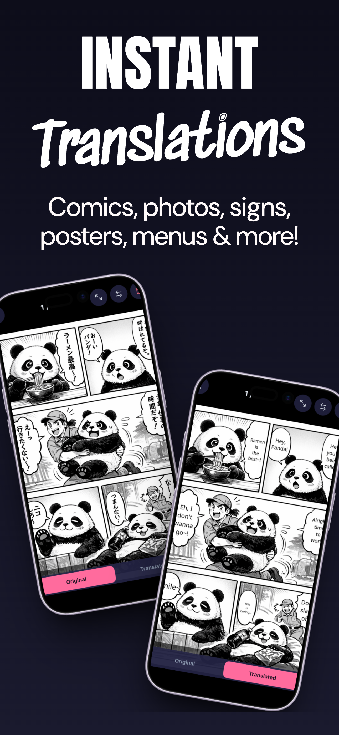 Suki Translate - Instant manga translation showing original and translated side by side