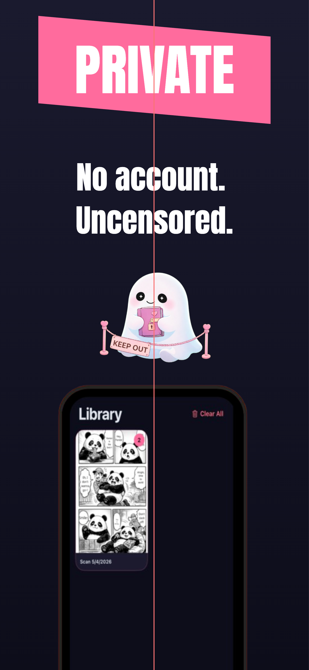 Suki Translate privacy screen showing no account required