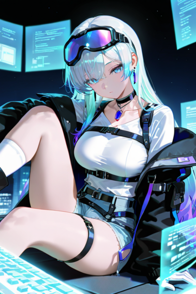 Overpowered Female Hacker in a Game