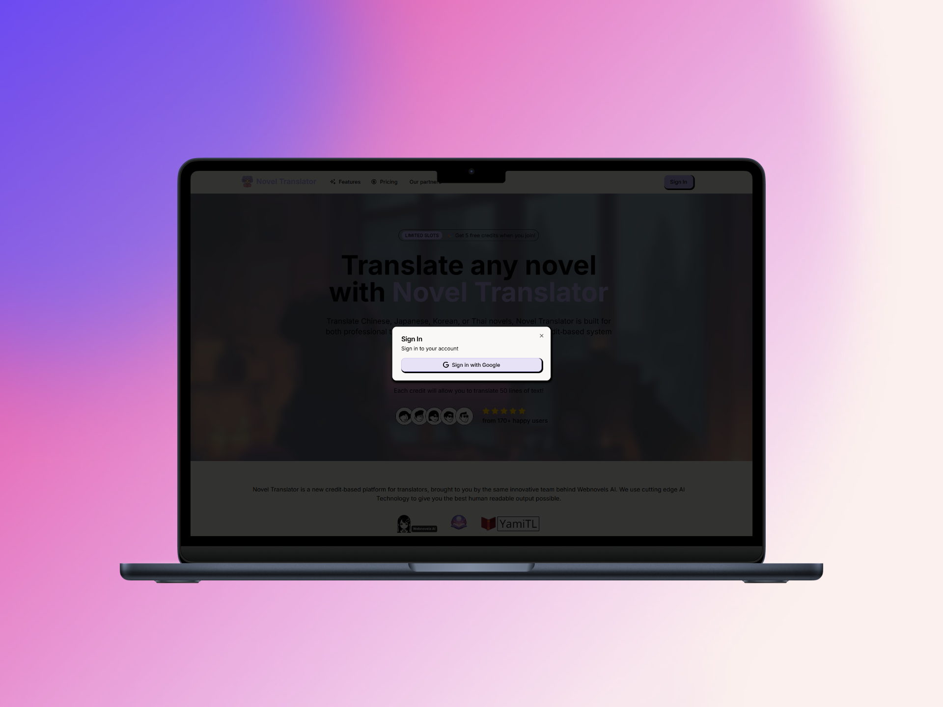 Sign up for an account